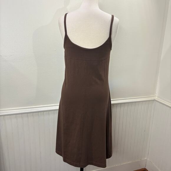 Patagonia Size M Vitaliti Dress Organic Cotton Blend Brown Built-In Bra Stretch - Picture 3 of 10